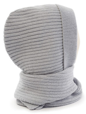 Капор жен. шерсть+акр LB-N88047 l.grey