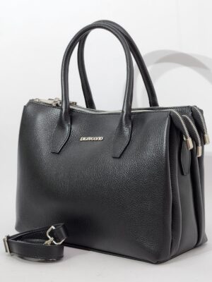 Сумка деловая Di Gregorio gr8978 vitello nero argento большая
