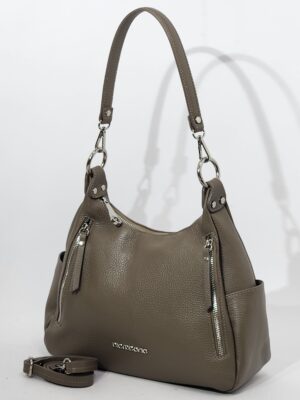 Сумка Di Gregorio gr9201 vitello taupe argento средняя
