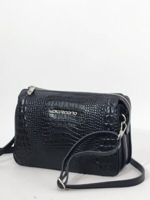 Сумочка кросс-боди Di Gregorio gr9196 vitello nero argento средняя