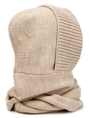 Капор жен. шерсть+акр LB-N88056 beige melange