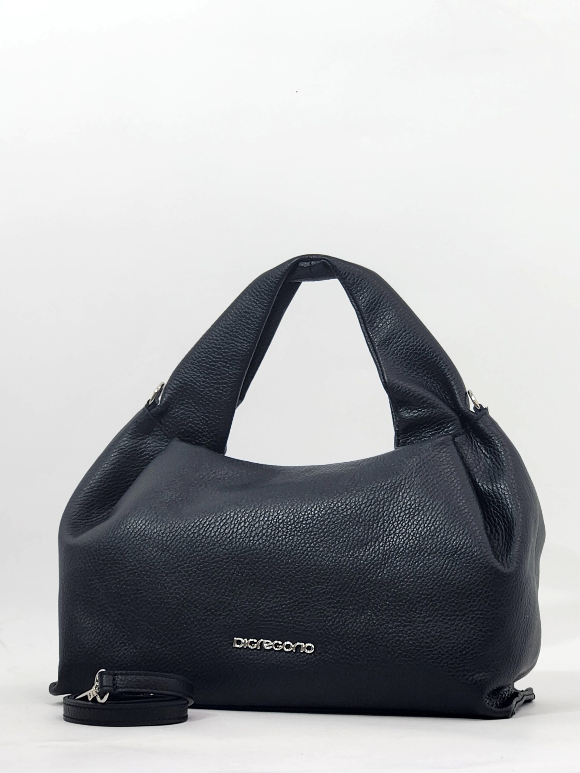Сумочка кросс-боди Di Gregorio gr9154 vitello nero argento средняя