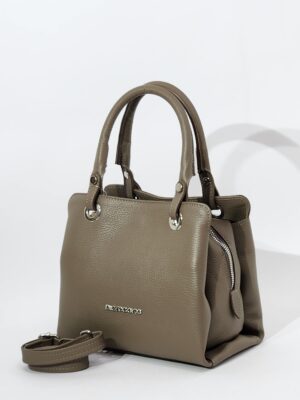Сумочка Di Gregorio gr2986 vitello taupe argento средняя