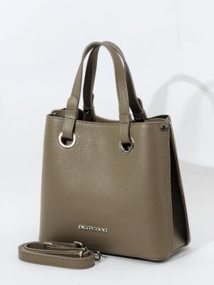 Сумочка Di Gregorio gr8906P vitello taupe argento средняя