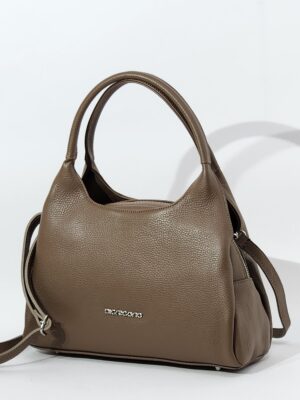 Сумочка Di Gregorio gr9189 vitello taupe argento большая