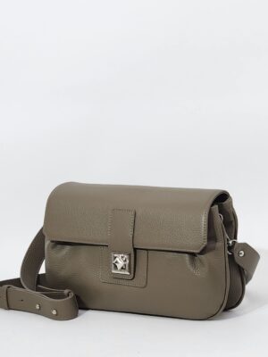 Сумочка Di Gregorio gr1792 vitello taupe argento средняя