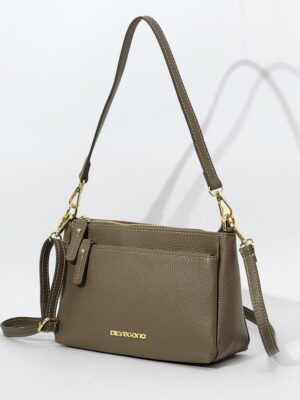 Сумочка Di Gregorio gr9157 vitello taupe oro средняя