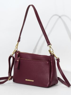 Сумочка Di Gregorio gr9157 vitello bordeaux oro средняя