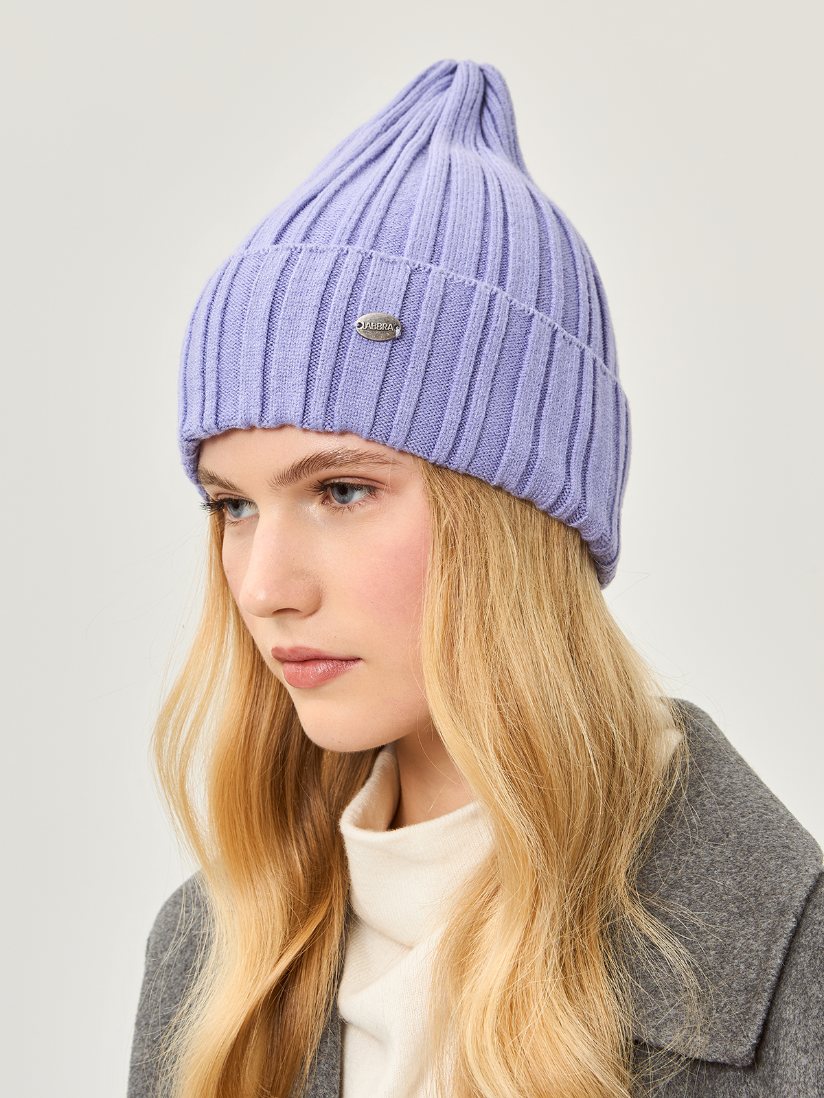 Шапка жен. каш+шерсть+виск LB-N88043 lavender