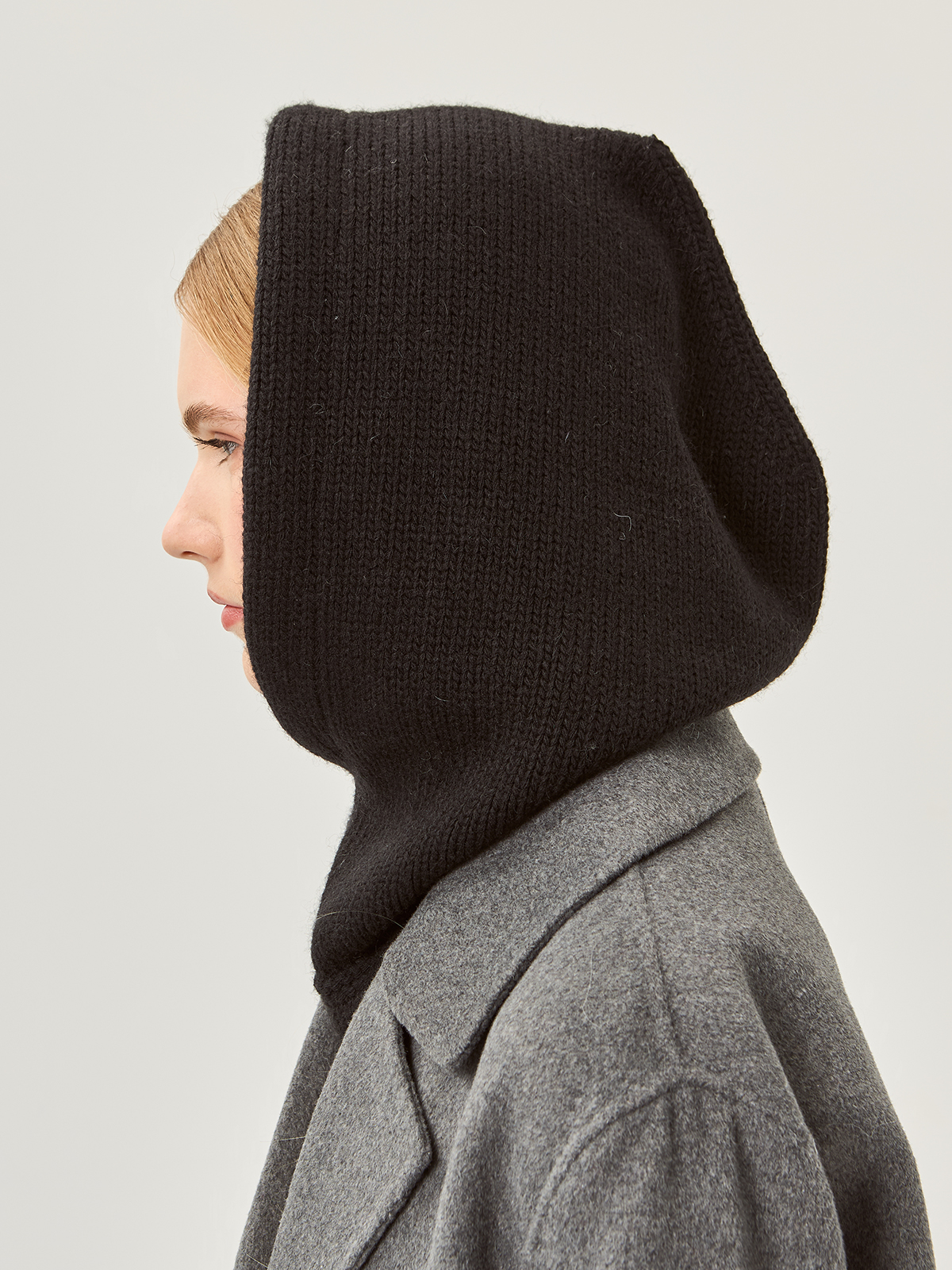 Капор жен. шерсть+акр LB-A53017 black
