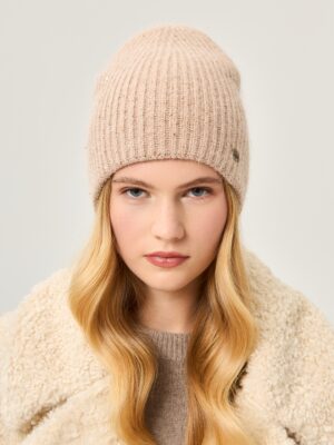 Шапка жен. анг+нейл+люр LB-N88064 d.beige