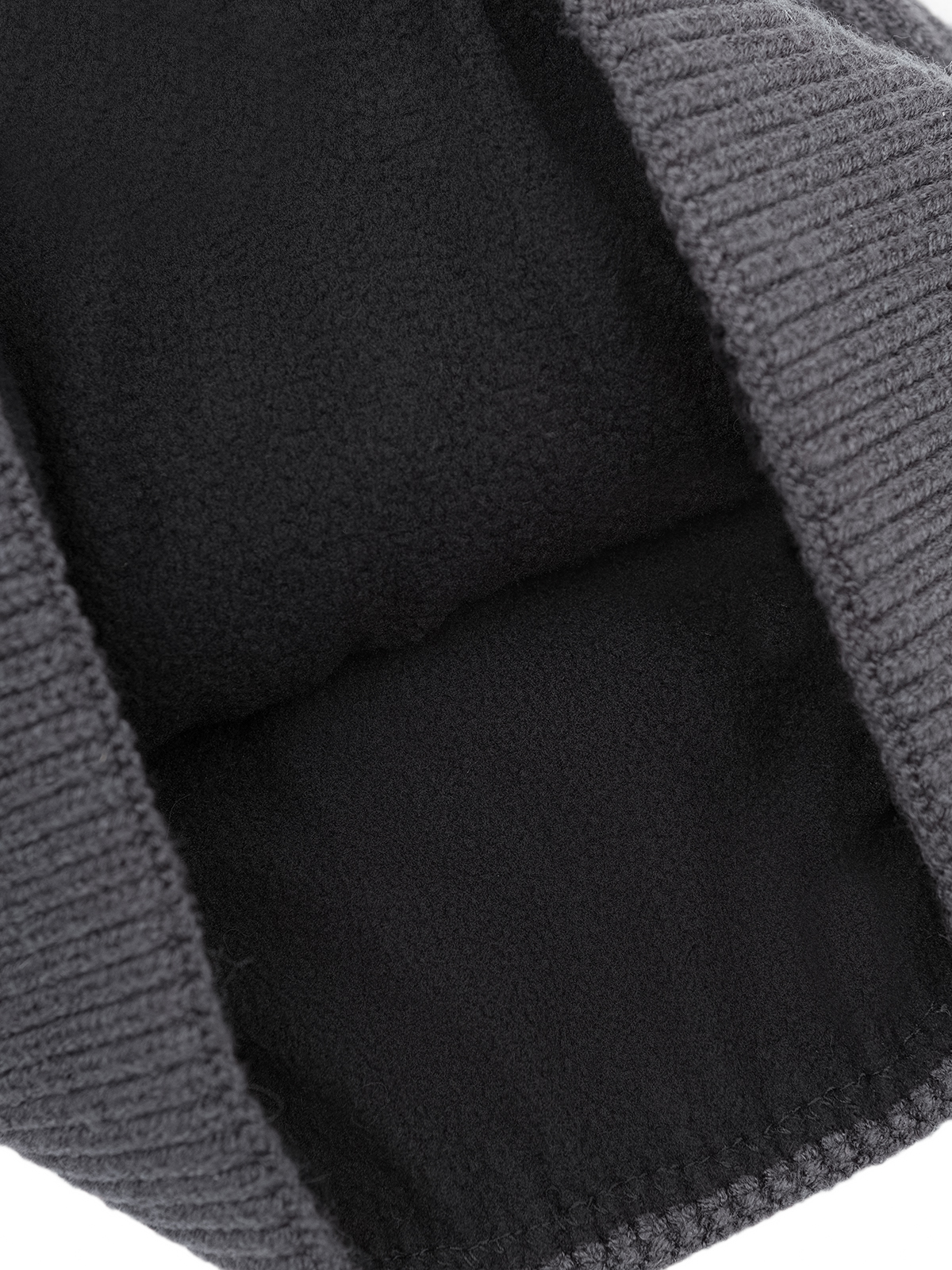 Шапка муж. каш+шерсть+виск LB-N88129 grey