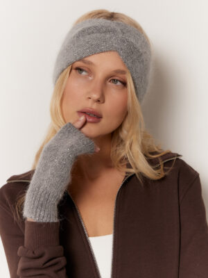 Повязка жен. анг+шерсть+нейл LB-A53089 grey Повязка жен. анг+шерсть+нейл LB-A53089 grey