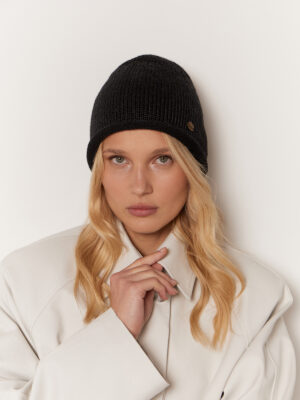 Шапка жен. шерсть+виск+нейл LB-N88072 black