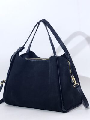 Сумочка кросс-боди Di Gregorio gr9159 vitello camoscio nero oro большая