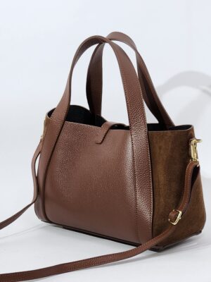 Сумка Di Gregorio gr9203 vitello moka oro средняя